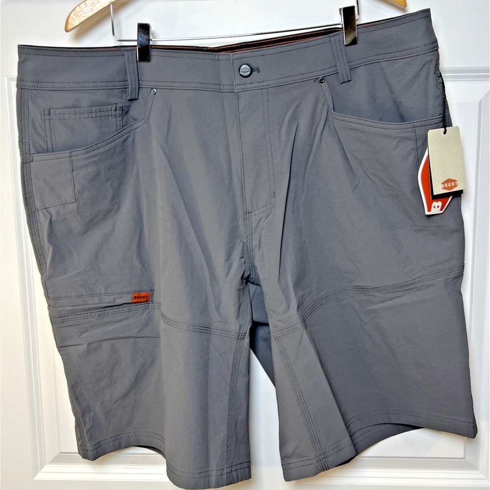 Brunt Costello Shorts 42x11 Charcoal NWT Nylon Stretch Quickdry DWR Work Shorts